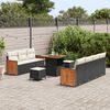 vidaXL Tuin Sofa Set met kussen met opslag 10 pcs Zwart en cr&egrave;me