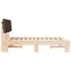 vidaXL Bedframe met Gevoerd Hoofdgedeelte Taupe 135 x 190 cm