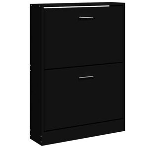 vidaXL Schoenenkast 59x17x81 cm bewerkt hout zwart