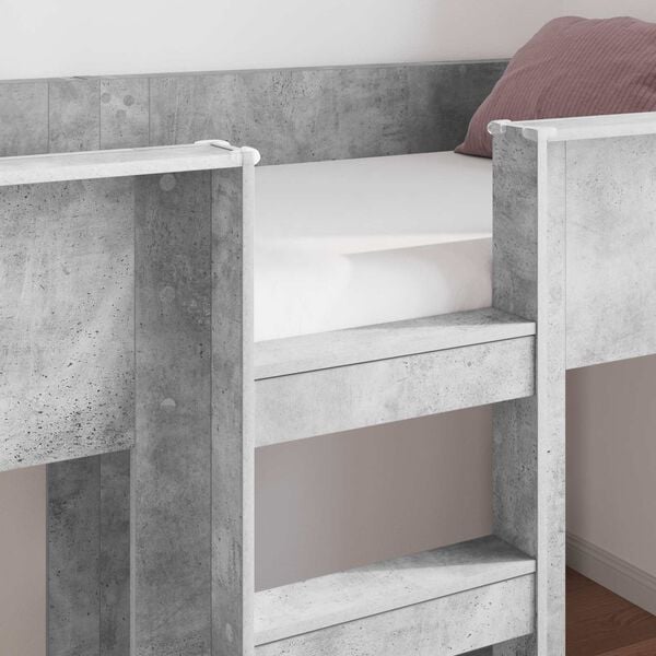vidaXL Bunk Bed voor Kinderen Beton Grijs 100 x 200 cm Bewerkt hout