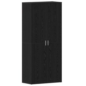 vidaXL Schoenenkast 80 x 39 x 178 cm Bewerkt hout Zwart Eiken