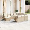 vidaXL 11-delige Tuinset met kussens poly rattan beige