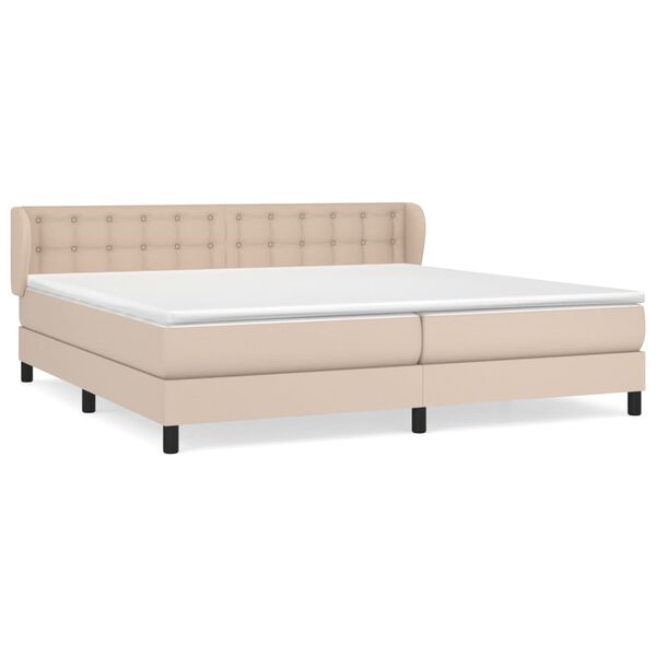 vidaXL Boxspring met matras kunstleer cappuccinokleurig 200x200 cm