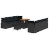 vidaXL Tuinbankenset 11 st Zwart poly rattan