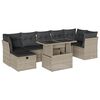 vidaXL 8-delige Loungeset met kussens poly rattan lichtgrijs
