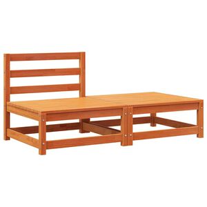 vidaXL Tuinbank zonder armleuning met voetenbank grenenhout wasbruin