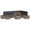 vidaXL Tuin Sofa Set 9 pcs Grijs poly rattan
