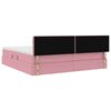 vidaXL Opbergbed met LED met matras Roze 200 x 200 cm Fluweel
