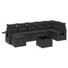 vidaXL 8-delige Loungeset met kussens poly rattan zwart