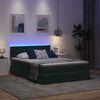 vidaXL Opbergbed met LED met matras Donkergroen 140 x 190 cm Fluweel