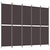 vidaXL Kamerscherm met 5 panelen 250x200 cm stof bruin