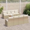 vidaXL Tuinbankenset met opslag 9 pcs Beige en Cr&egrave;me poly rattan