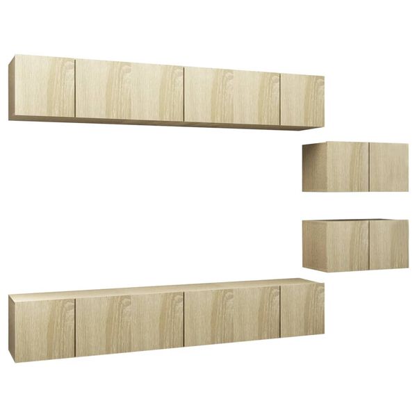 vidaXL Tv-meubelen 8 st bewerkt hout sonoma eikenkleurig