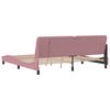 vidaXL Bedframe met LED zonder matras fluweel roze 200x200 cm