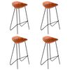 vidaXL Barstoelen 4 st echt leer bruin