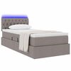 vidaXL Opbergbed met LED met matras met LED Taupe 90 x 200 cm Stof