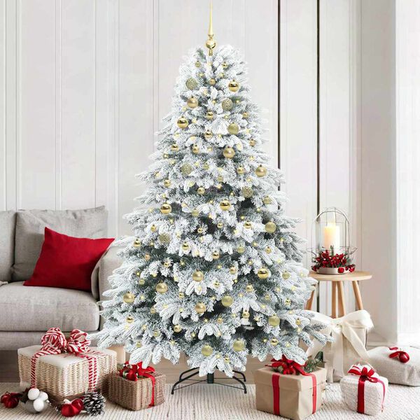 vidaXL Kunstkerstboom met 300 LED met standaard Wit 180 cm PE en PVC
