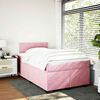 vidaXL Boxspring met matras fluweel roze 120x190 cm