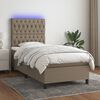 vidaXL Boxspring met matras en LED stof taupe 100x200 cm