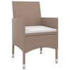 vidaXL 3-delige Tuinset met kussens poly rattan en glas
