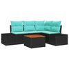 vidaXL Tuinbankenset 5 st Zwart poly rattan