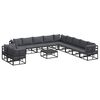 vidaXL Tuinbankenset 12 st Zwart Aluminium