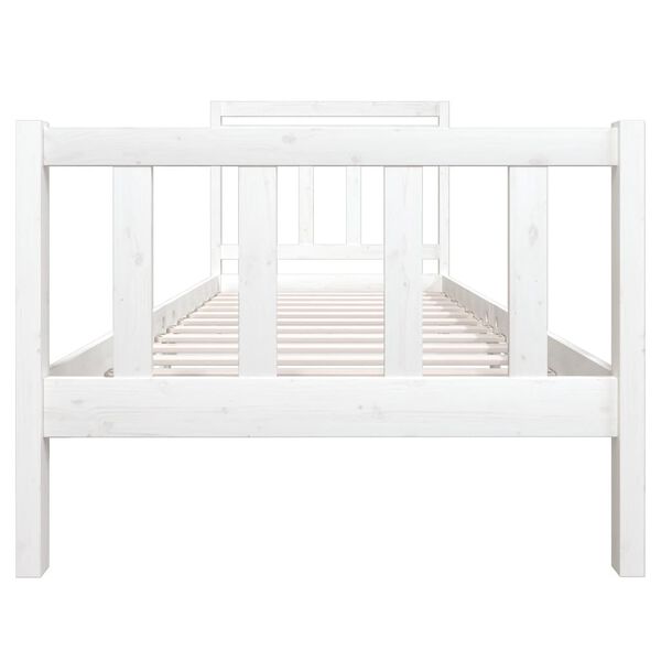 vidaXL Bedframe massief hout wit 90x190 cm