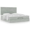 vidaXL Ottoman bed met matrassen 160x200cm fluweel lichtgrijs