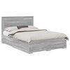 vidaXL Bedframe met lade Grijs Sonoma 140 x 190 cm Bewerkt hout