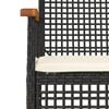 vidaXL Tuinstoelen 2 st met kussens poly rattan en acaciahout zwart
