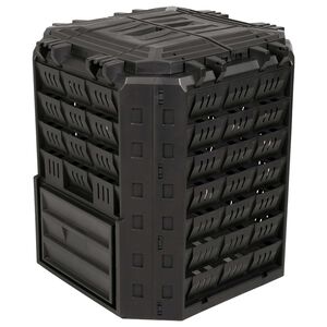 vidaXL Tuincomposter Zwart 71 x 71 x 81,5 cm 100% PP