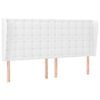 vidaXL Hoofdbord met randen 203x23x118/128 cm kunstleer wit