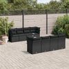 vidaXL 9-delige Loungeset met kussens poly rattan zwart
