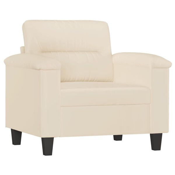 vidaXL 3-delige Loungeset met kussens microvezelstof beige