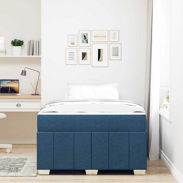 vidaXL Bedframe met matras Blauw 120 x 200 cm Stof