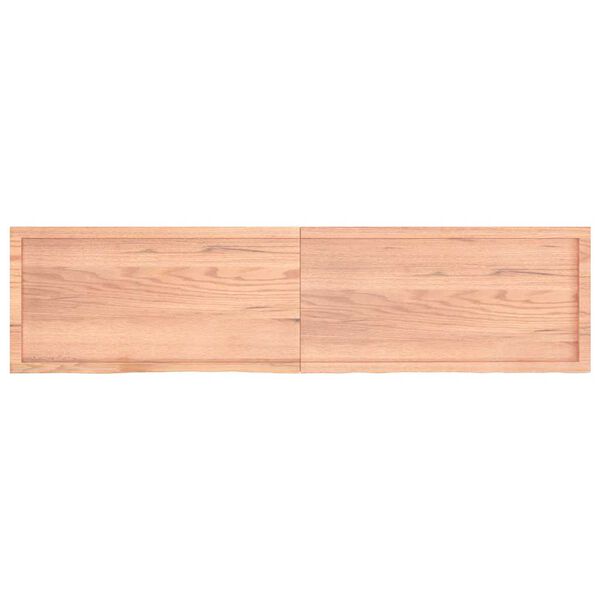 vidaXL Wandschap 200x50x(2-4)cm behandeld massief eikenhout lichtbruin