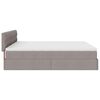 vidaXL Ottoman bed met matrassen 160x200cm stof taupe