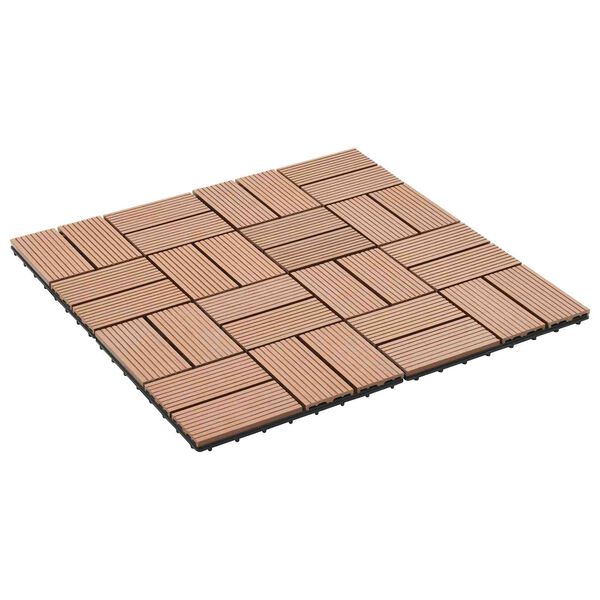 vidaXL Terras Tegel 11 pcs Bruin 30 x 30 cm WPC