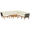 vidaXL 9 st Massief acaciahout & touw Naturel
