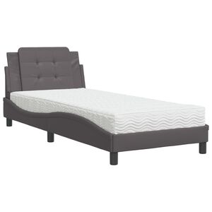 vidaXL Bedframe zonder matras "Zadar" kunstleer grijs 100x200 cm