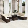 vidaXL Tuin Sofa Set met opslag 11 pcs Bruin Poly riet
