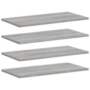 vidaXL Wandschappen 4 st 60x30x1,5 cm bewerkt hout grijs sonoma eiken