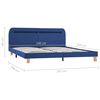 vidaXL Bedframe met LED stof blauw 160x200 cm