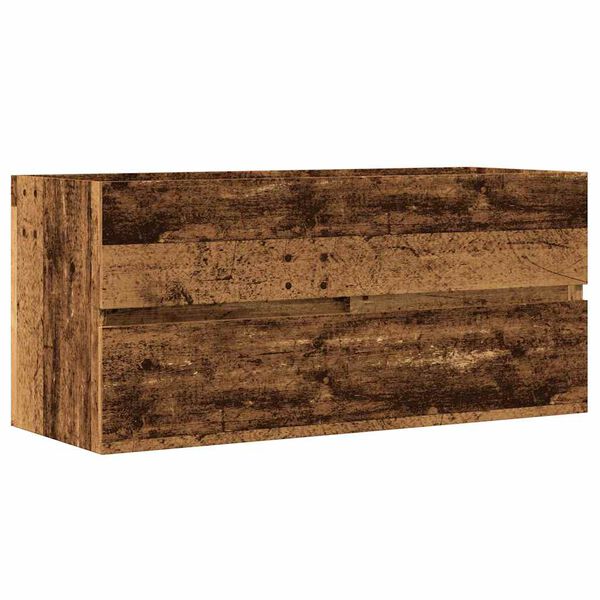 vidaXL Wastafelkast 100x38,5x45 cm bewerkt hout oud houtkleurig