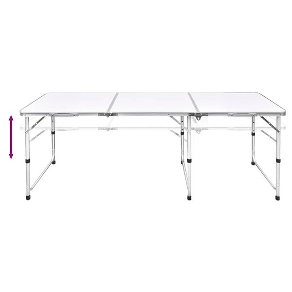 Campingtafel inklapbaar en verstelbaar in hoogte aluminium 180 x 60 cm