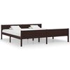 vidaXL Bedframe massief grenenhout donkerbruin 200x200 cm