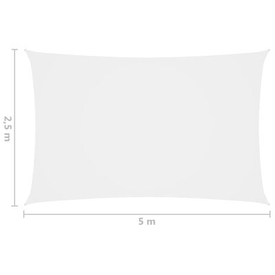 vidaXL Zonnescherm rechthoekig 2,5x5 m oxford stof wit