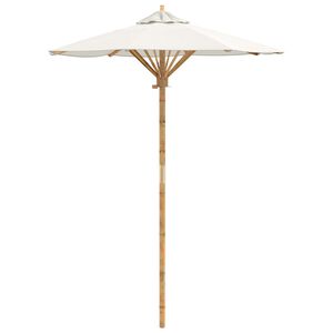 vidaXL Tuinparasol &Oslash; 150 x 210 cm Bamboe Rond Cr&egrave;mewit