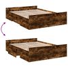 vidaXL Bedframe met lades bewerkt hout gerookt eikenkleurig 140x190 cm