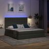 vidaXL Bed met LED-striplichten Donkergrijs 180 x 200 cm Stof